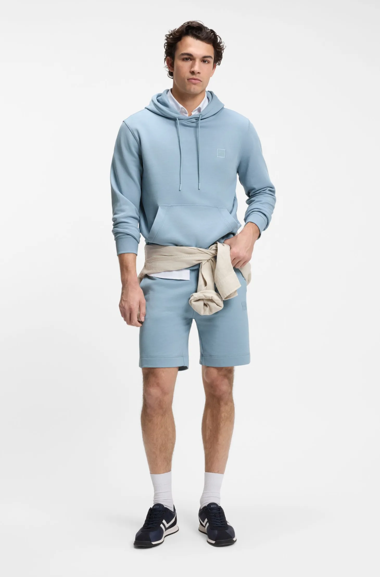 Hoodie aus Baumwoll-Terry mit Logo-Aufnäher