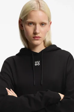 Hoodie aus Baumwoll-Terry mit Stack-Logo-Stickerei