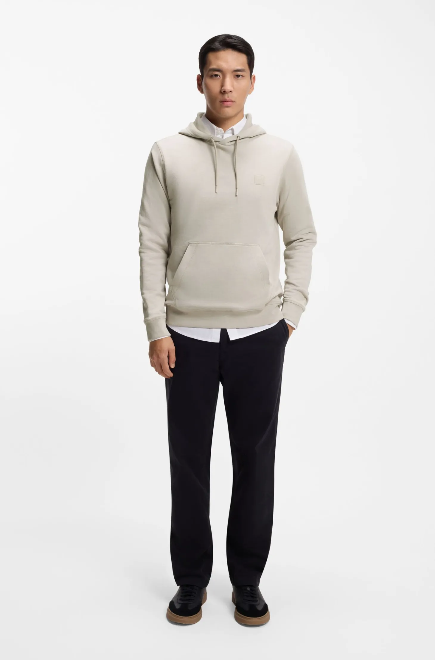 Hoodie aus Baumwoll-Terry mit Logo-Aufnäher