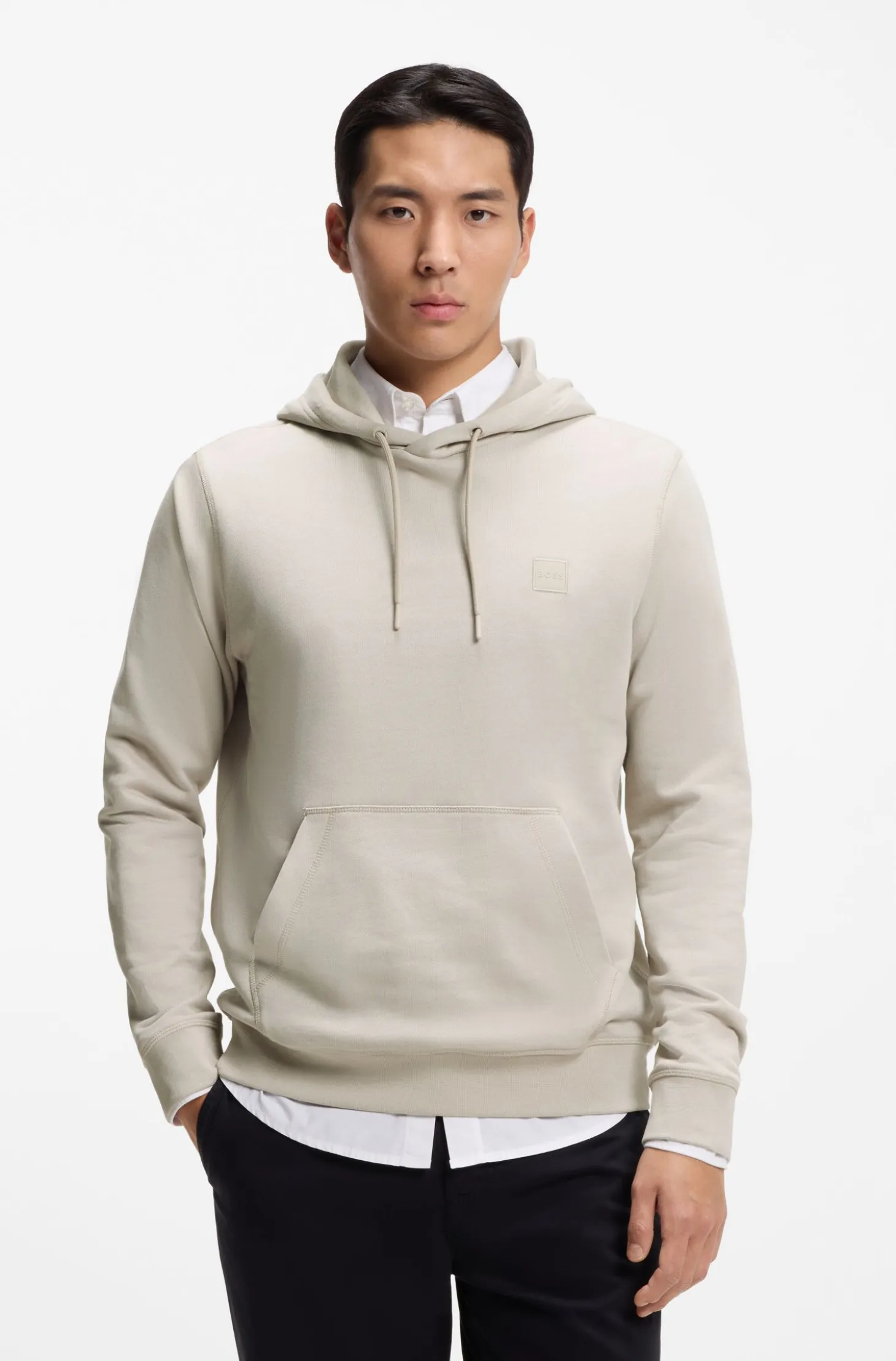 Hoodie aus Baumwoll-Terry mit Logo-Aufnäher