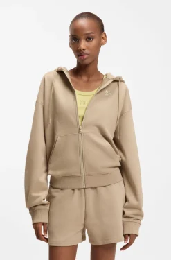 Hoodie aus Baumwoll-Terry mit Reißverschluss und Logo-Stickerei