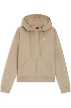 Hoodie aus Baumwoll-Terry mit Reißverschluss und Logo-Stickerei