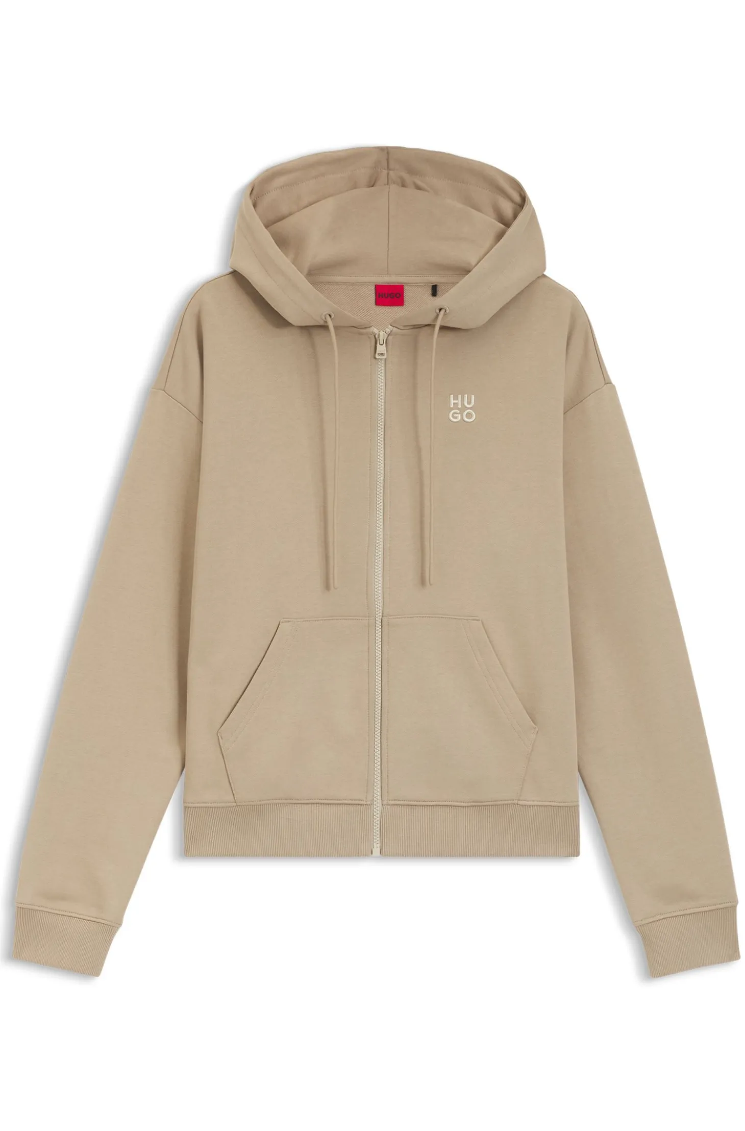 Hoodie aus Baumwoll-Terry mit Reißverschluss und Logo-Stickerei