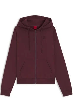 Hoodie aus Baumwoll-Terry mit Reißverschluss und Logo-Stickerei