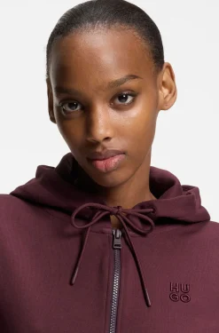 Hoodie aus Baumwoll-Terry mit Reißverschluss und Logo-Stickerei