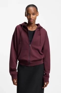 Hoodie aus Baumwoll-Terry mit Reißverschluss und Logo-Stickerei