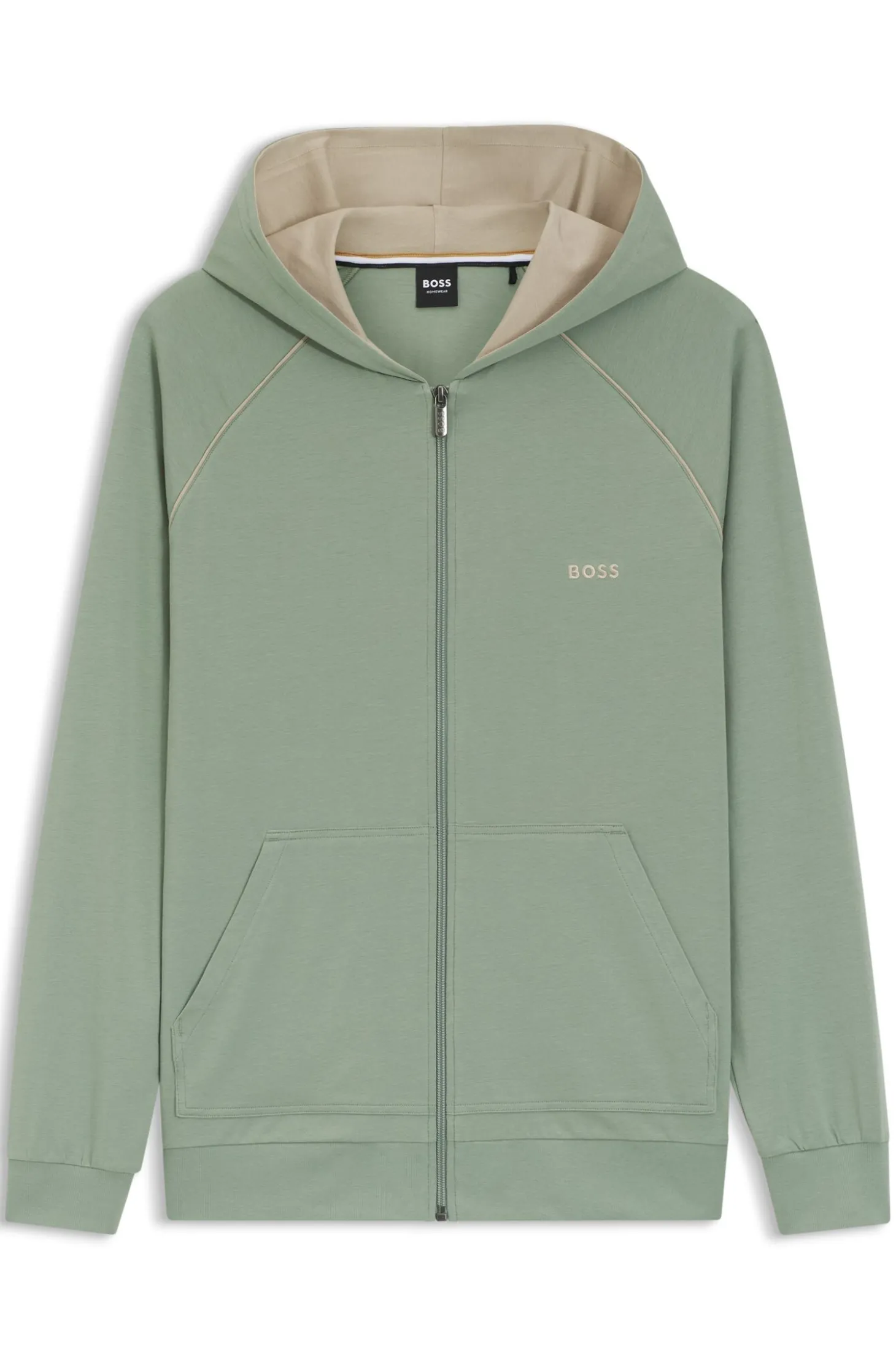 Hoodie aus Stretch-Baumwolle mit Reißverschluss