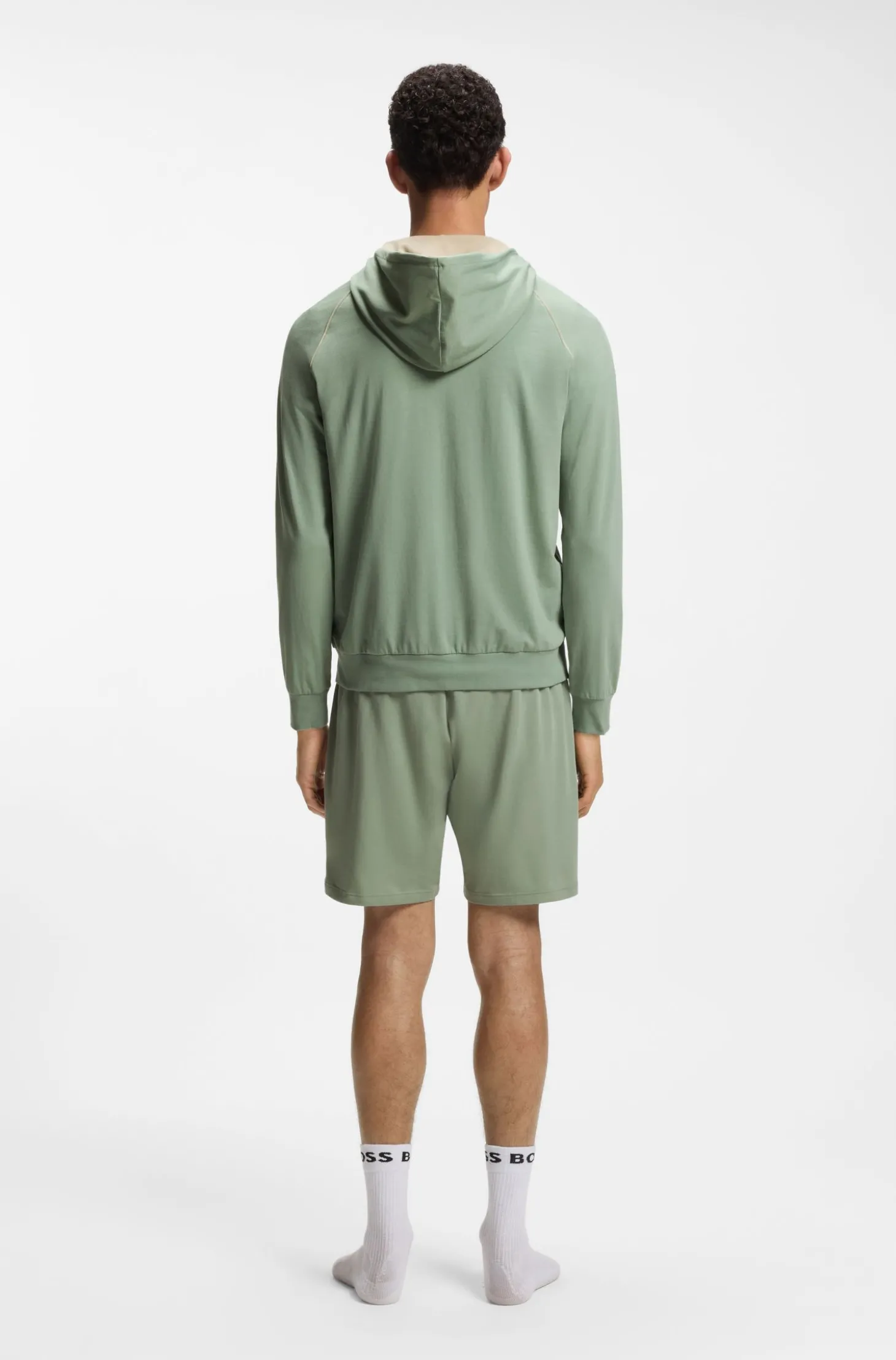 Hoodie aus Stretch-Baumwolle mit Reißverschluss