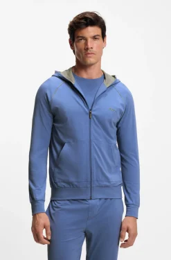 Hoodie aus Stretch-Baumwolle mit Reißverschluss