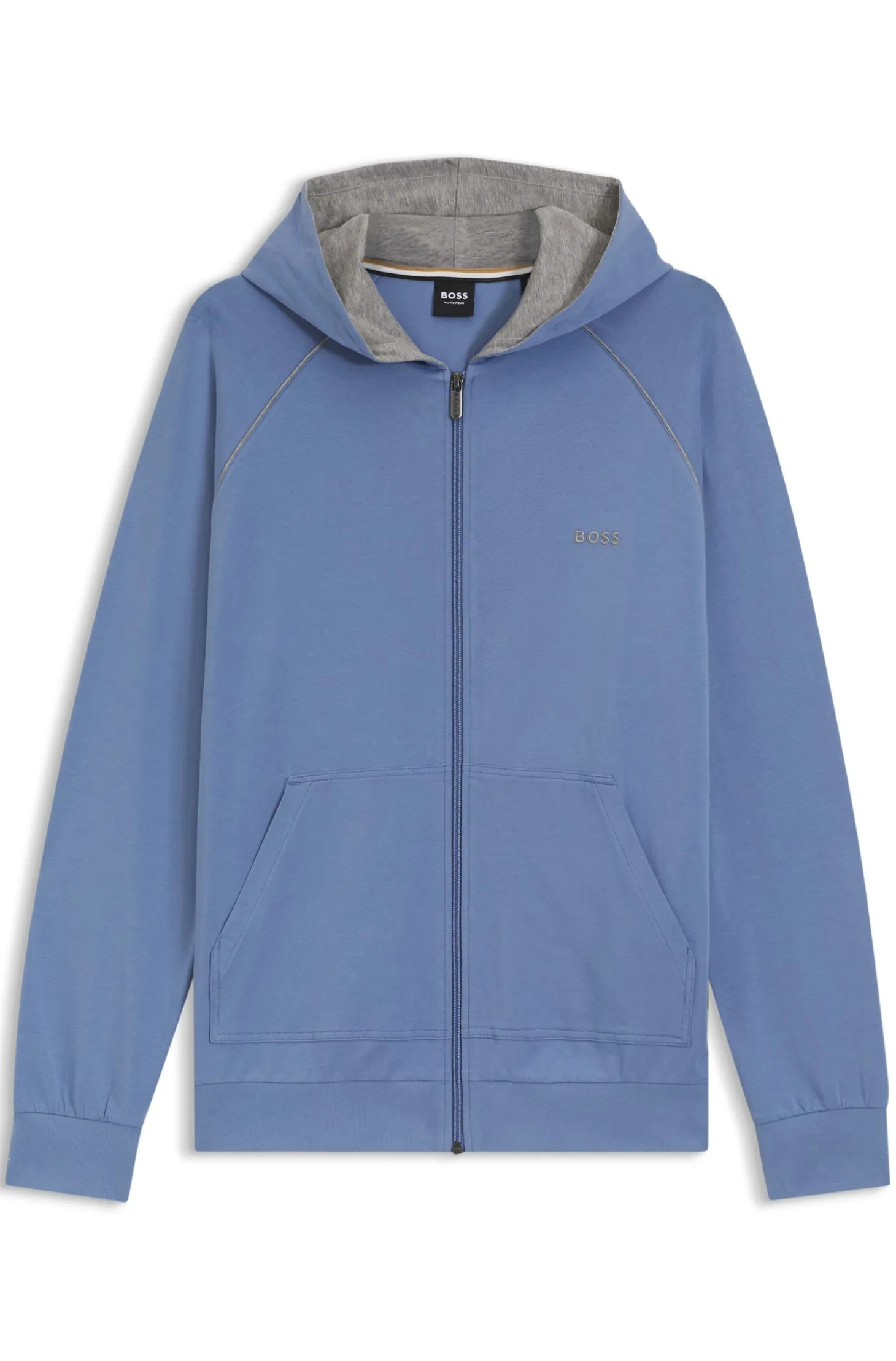 Hoodie aus Stretch-Baumwolle mit Reißverschluss
