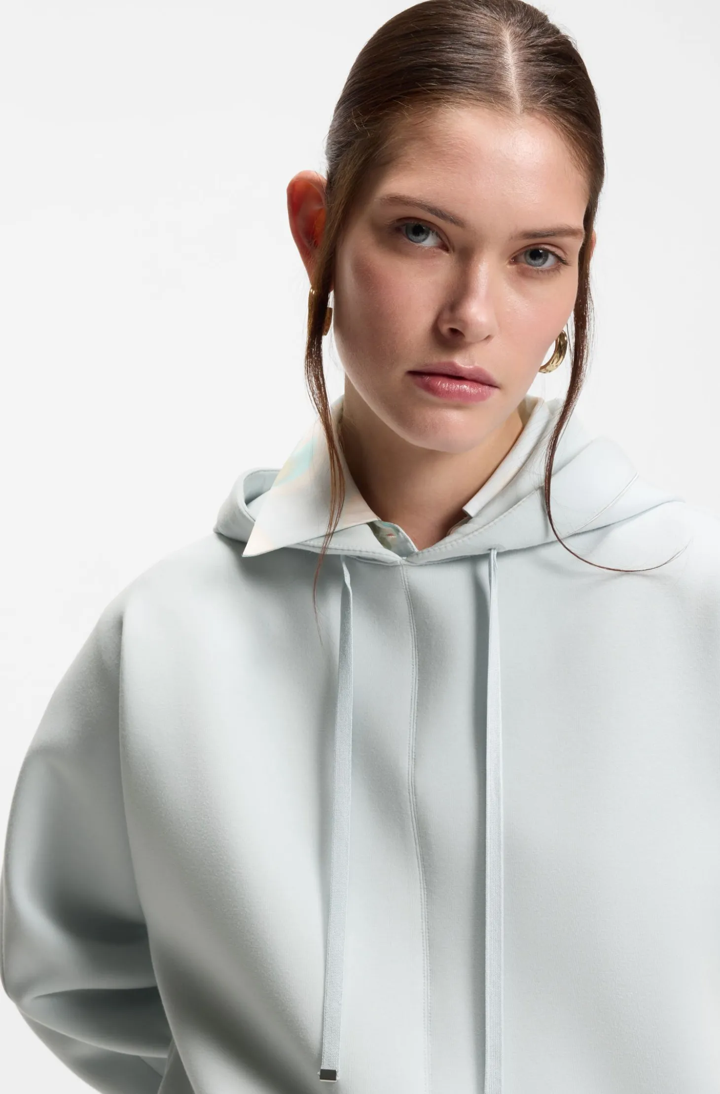 Hoodie mit abgerundetem Saum und Double-B-Monogramm
