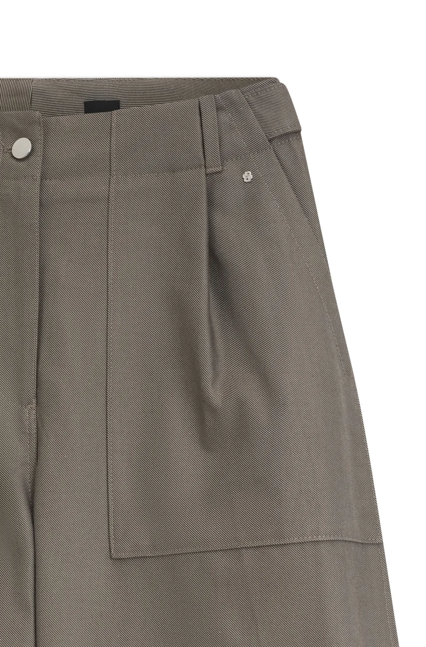 Hose aus Baumwoll-Denim mit weitem Beinverlauf