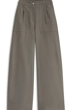 Hose aus Baumwoll-Denim mit weitem Beinverlauf