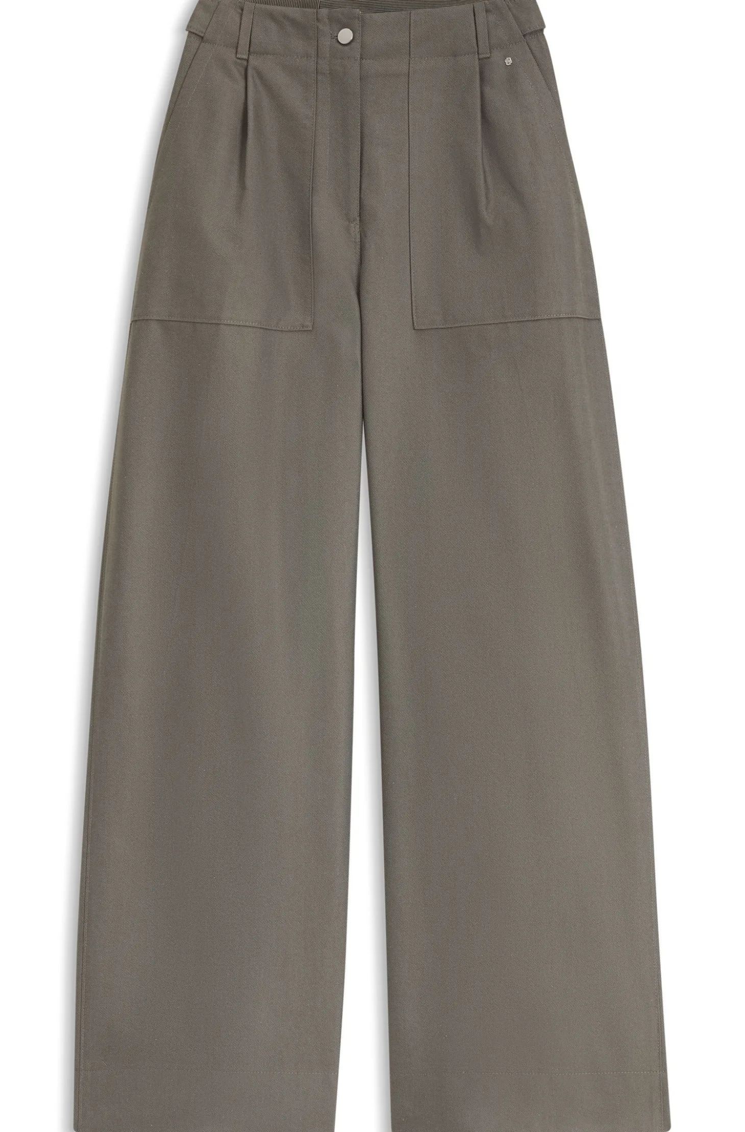 Hose aus Baumwoll-Denim mit weitem Beinverlauf
