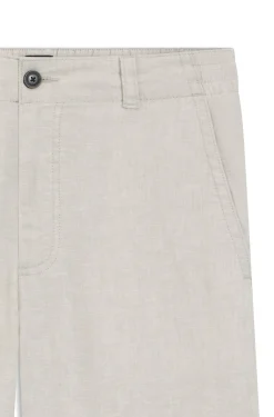 Hose aus Leinen-Mix mit Logo-Detail