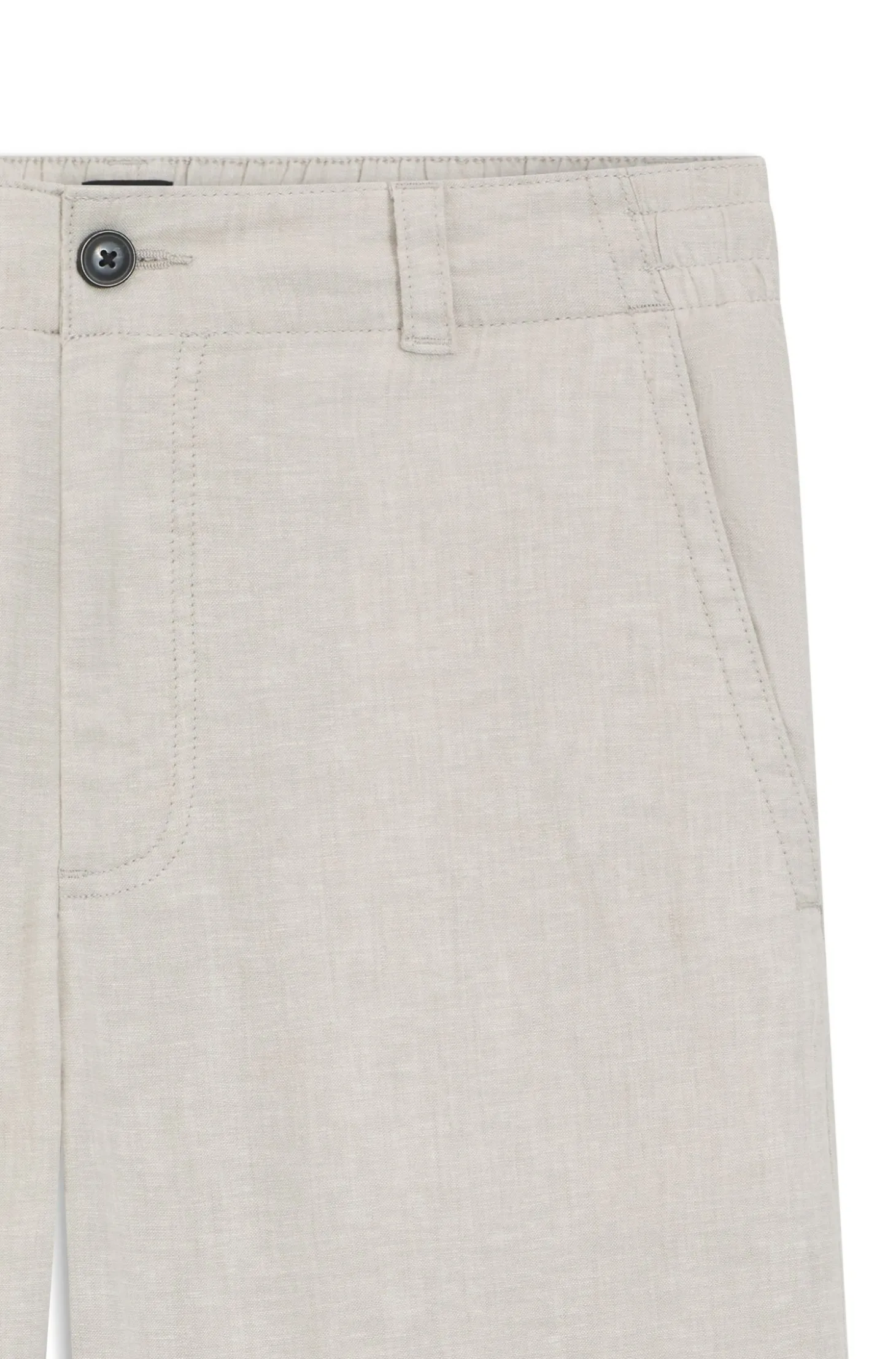 Hose aus Leinen-Mix mit Logo-Detail