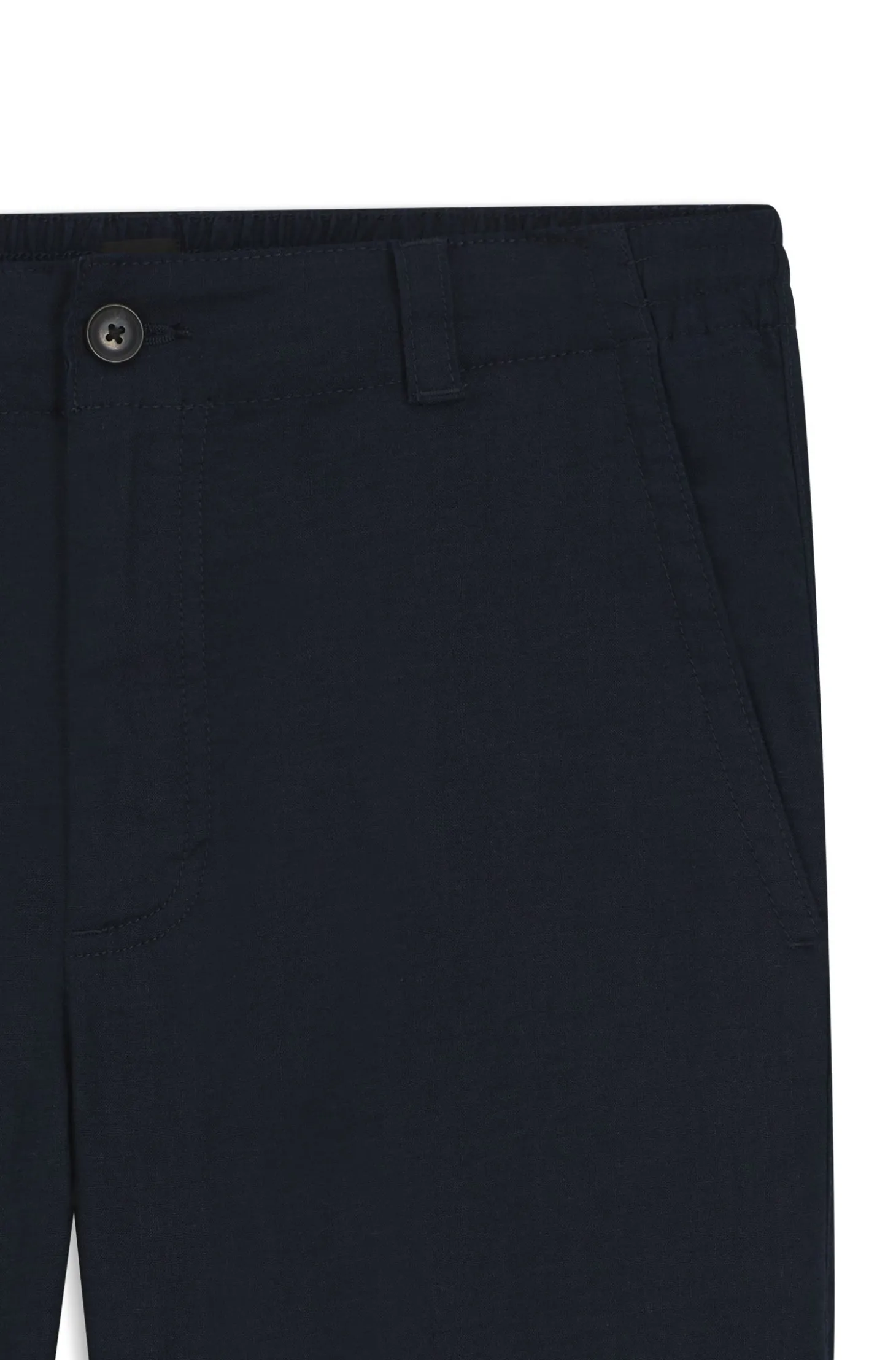 Hose aus Leinen-Mix mit Logo-Detail