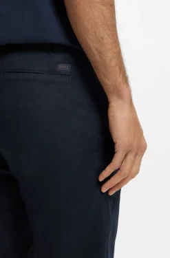 Hose aus Leinen-Mix mit Logo-Detail