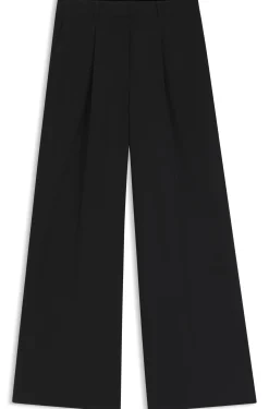 Hose aus Stretch-Gewebe mit weitem Beinverlauf