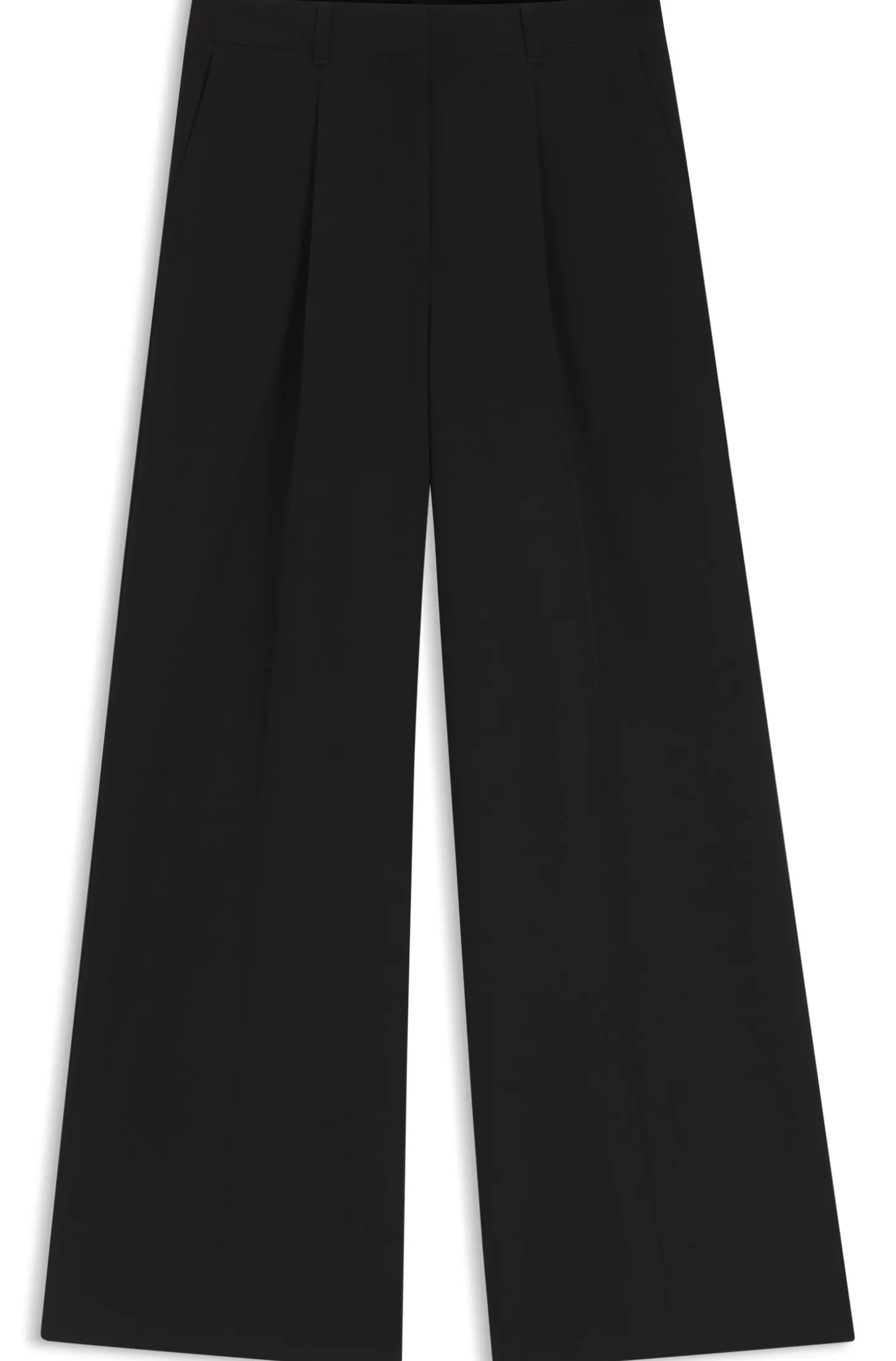 Hose aus Stretch-Gewebe mit weitem Beinverlauf