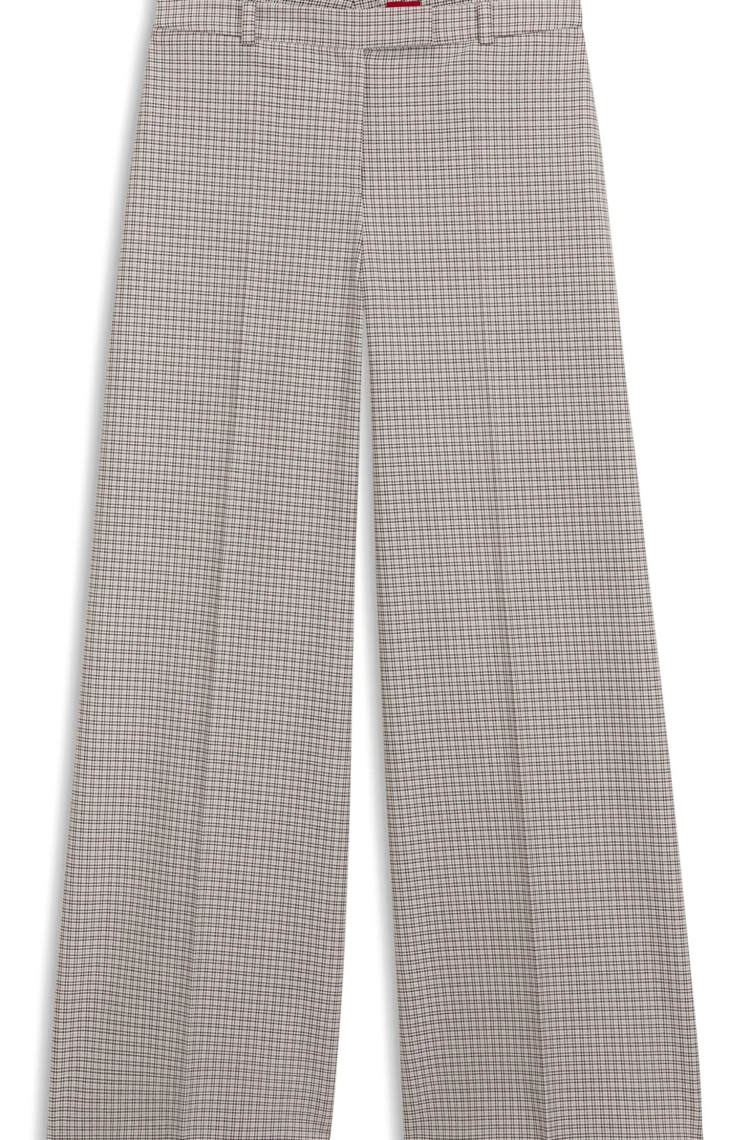 Hose mit weitem Beinverlauf und feinem Karo