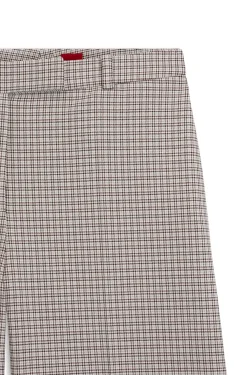 Hose mit weitem Beinverlauf und feinem Karo