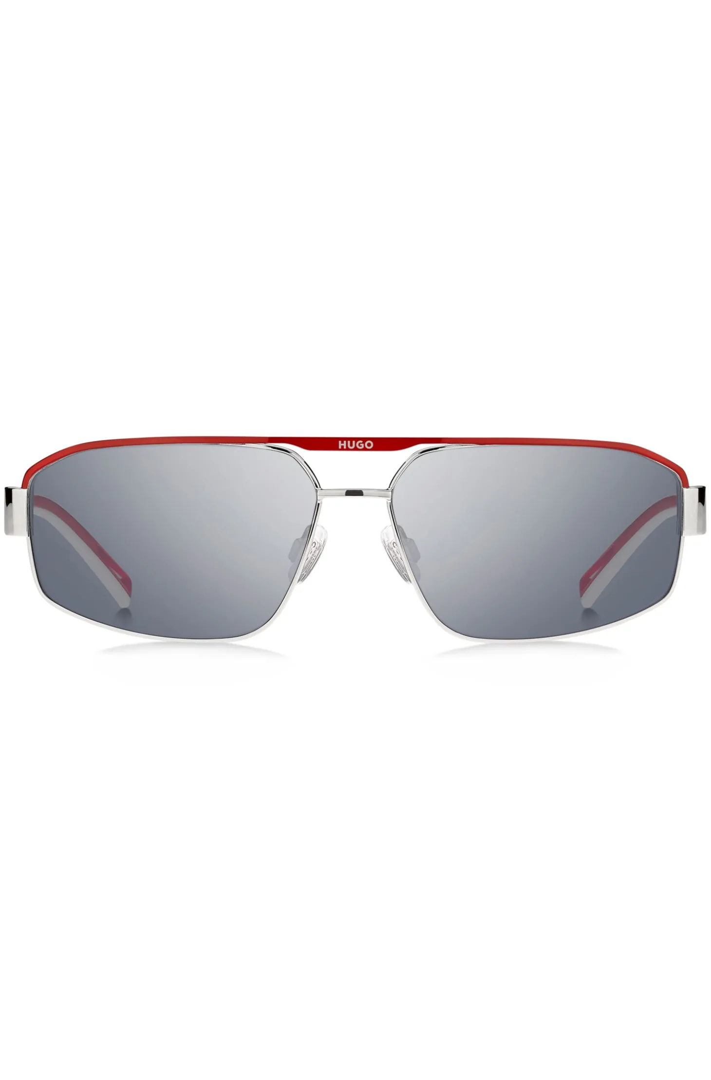 HUGO Eyewear Sonnenbrille im Wrap-Style in Weiß und Rot