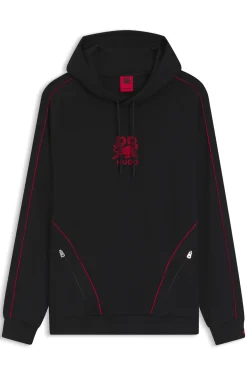 HUGO x RB Hoodie aus Stretch-Baumwolle mit Stier-Motiv