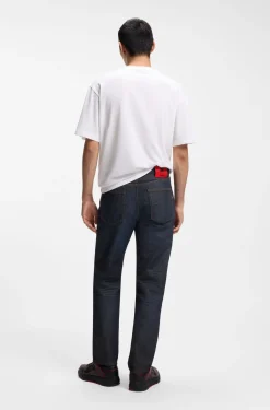 HUGO x RB Regular-Fit Jeans aus blauem Denim