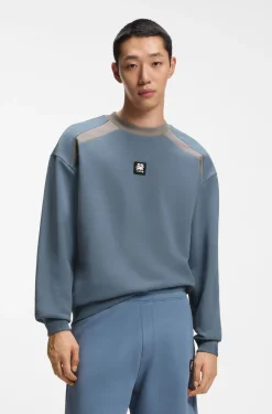 HUGO x RB Sweatshirt aus Baumwoll-Terry mit Stiermotiv