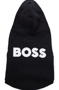 Hunde-Hoodie aus Baumwoll-Mix mit Kontrast-Logo