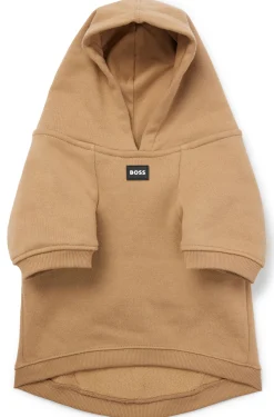 Hunde-Hoodie aus Baumwoll-Mix mit Kontrast-Logo