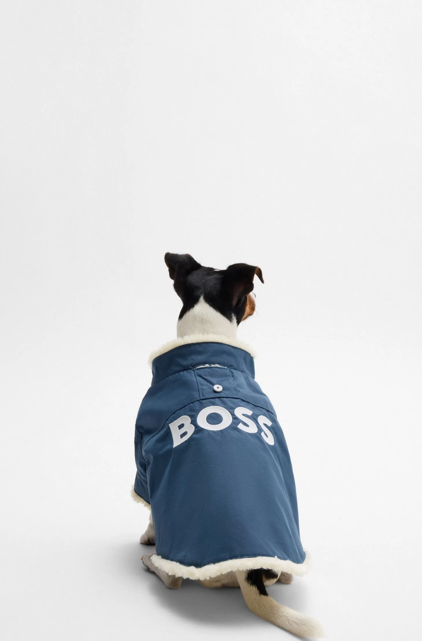 Hunde-Parka mit kontrastfarbenem Logo