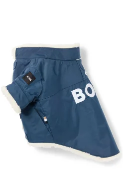 Hunde-Parka mit kontrastfarbenem Logo