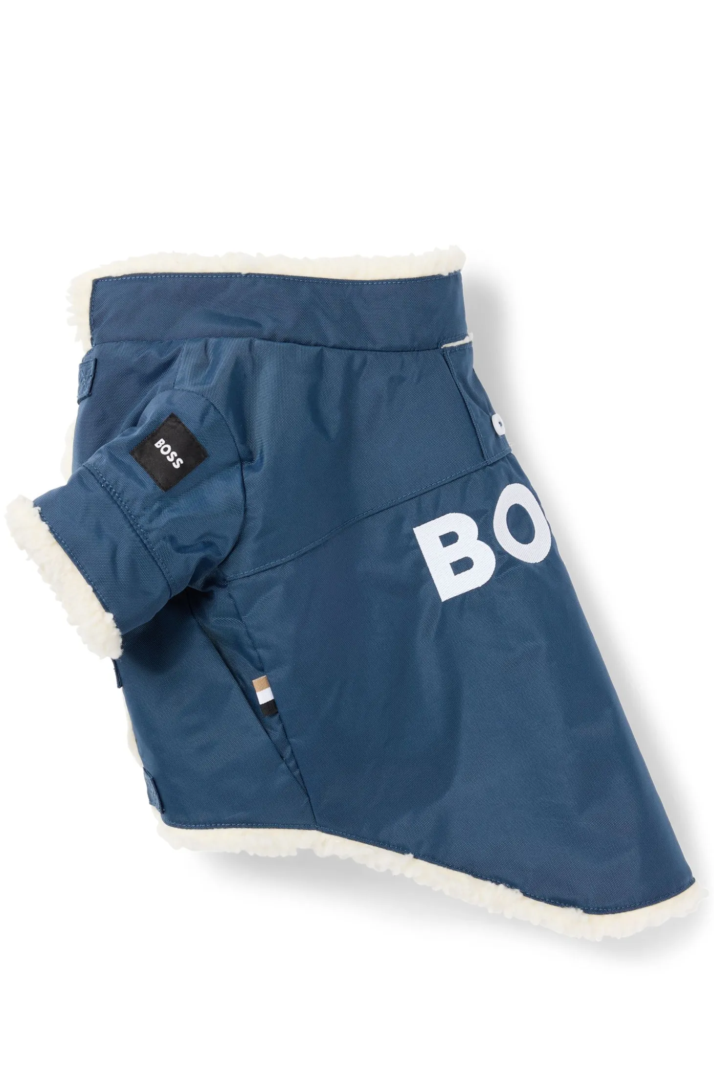 Hunde-Parka mit kontrastfarbenem Logo