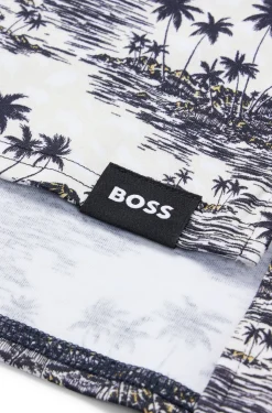 Hunde-Poloshirt aus Baumwolle mit Palmen-Print