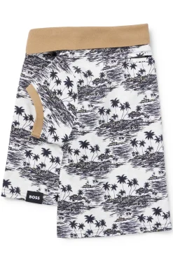 Hunde-Poloshirt aus Baumwolle mit Palmen-Print