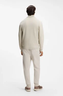 Hybrid-Jacke aus elastischem Gewebe mit Reißverschluss