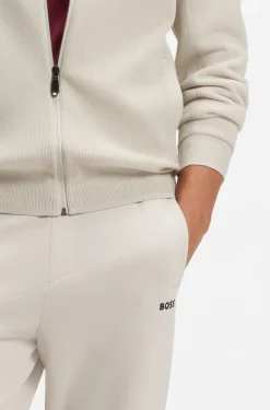 Hybrid-Jacke aus elastischem Gewebe mit Reißverschluss
