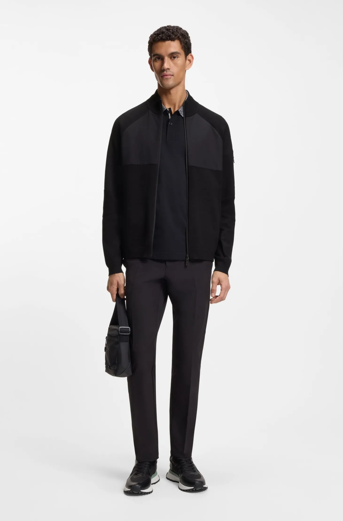 Hybrid-Jacke aus Strick mit Waffelstruktur