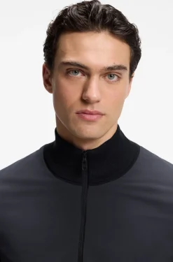 Hybrid-Jacke mit Strickärmeln und Strick hinten