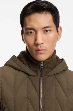 Hybrid-Jacke mit Wollärmeln und Daunenfüllung vorn