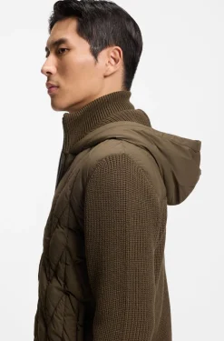 Hybrid-Jacke mit Wollärmeln und Daunenfüllung vorn