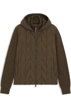 Hybrid-Jacke mit Wollärmeln und Daunenfüllung vorn