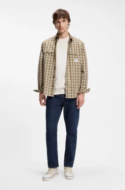 Indigoblaue Regular-Fit Jeans aus Baumwolle