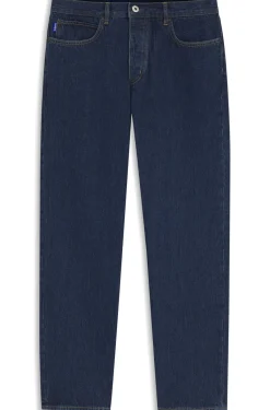 Indigoblaue Regular-Fit Jeans aus Baumwolle
