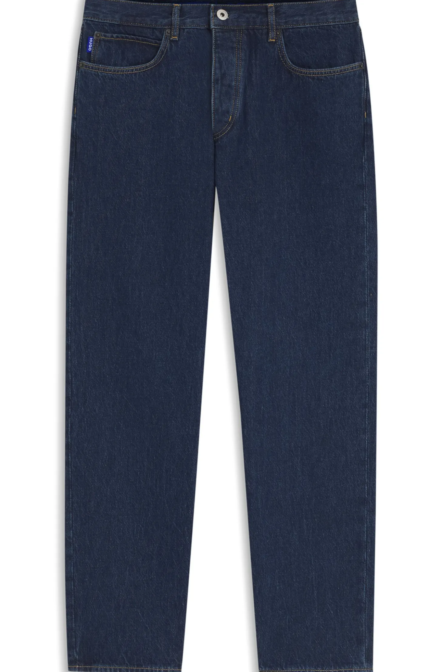 Indigoblaue Regular-Fit Jeans aus Baumwolle