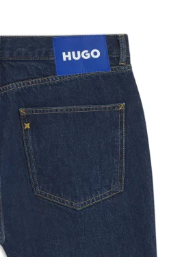 Indigoblaue Regular-Fit Jeans aus Baumwolle