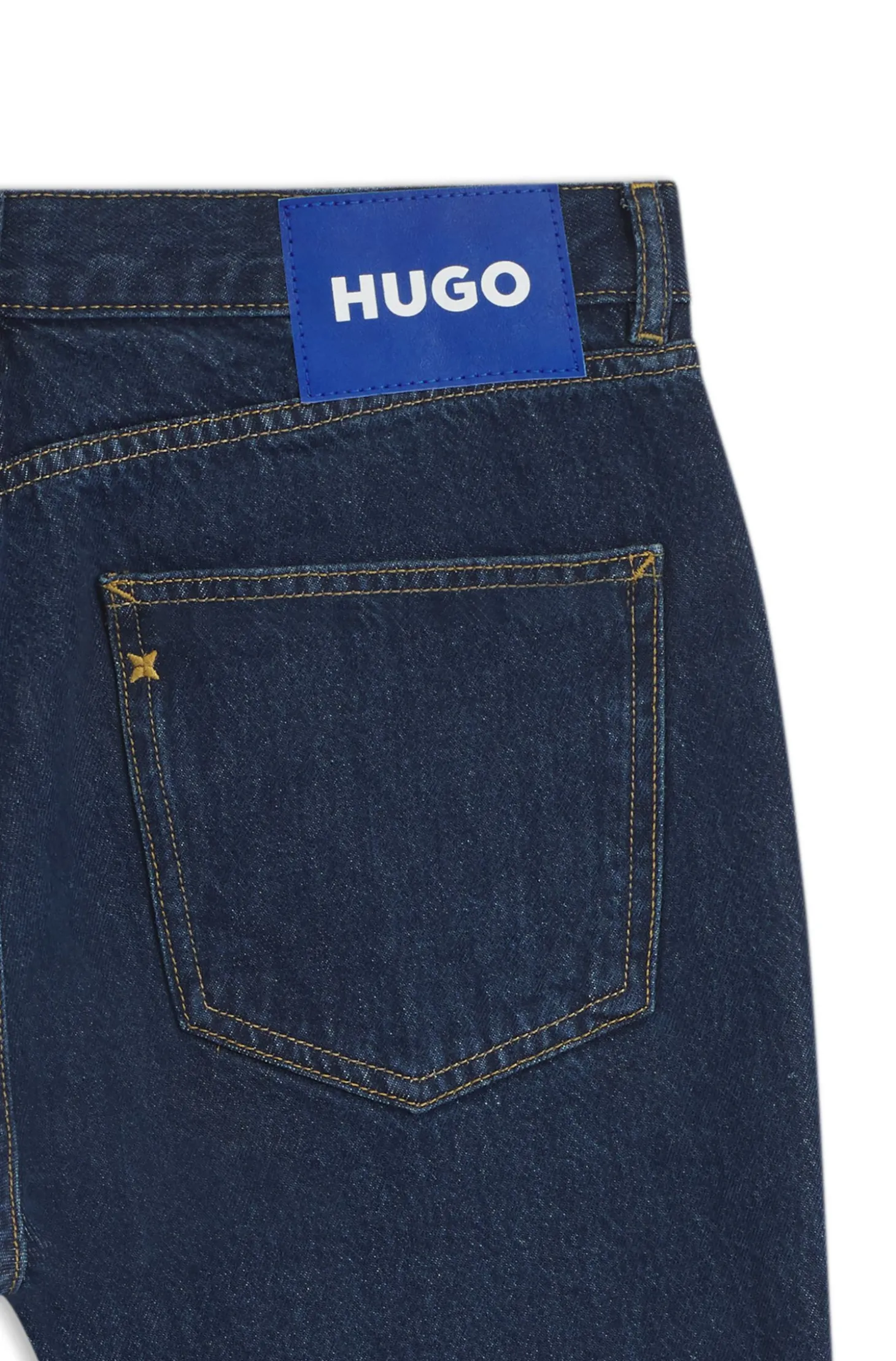Indigoblaue Regular-Fit Jeans aus Baumwolle
