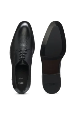 In Italien gefertigte Schnürschuhe aus genarbtem Leder